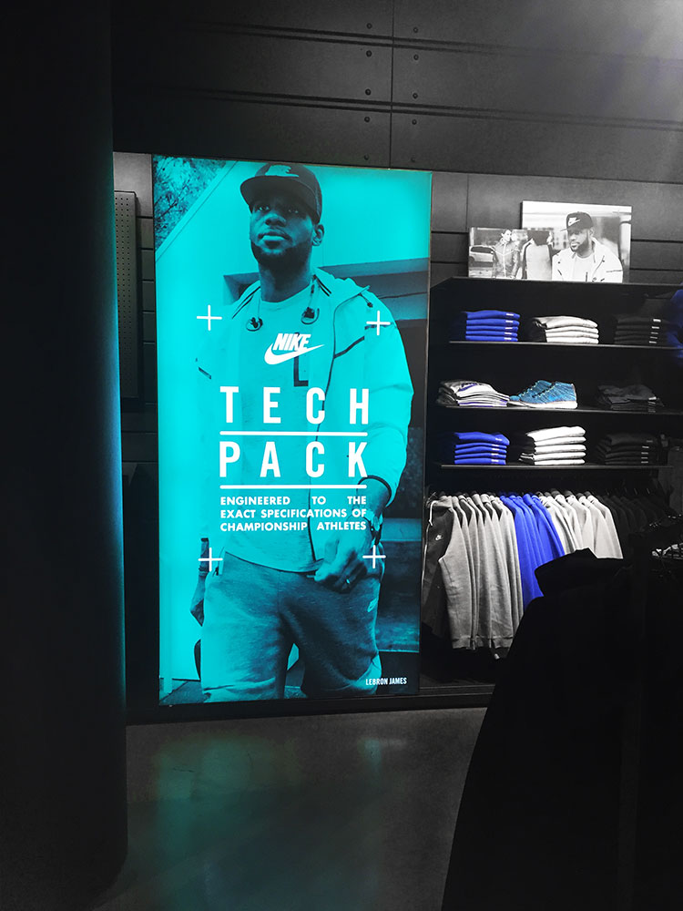 Nike Backlit Fabric Light Box in Vegas Store